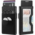 VULKIT Minimalist Wallet with ID Window & EDC Pocket Pop Up Card Holder RFID Blocking Slim Wallet Design for Airtag Cash Coins & Credit Cards