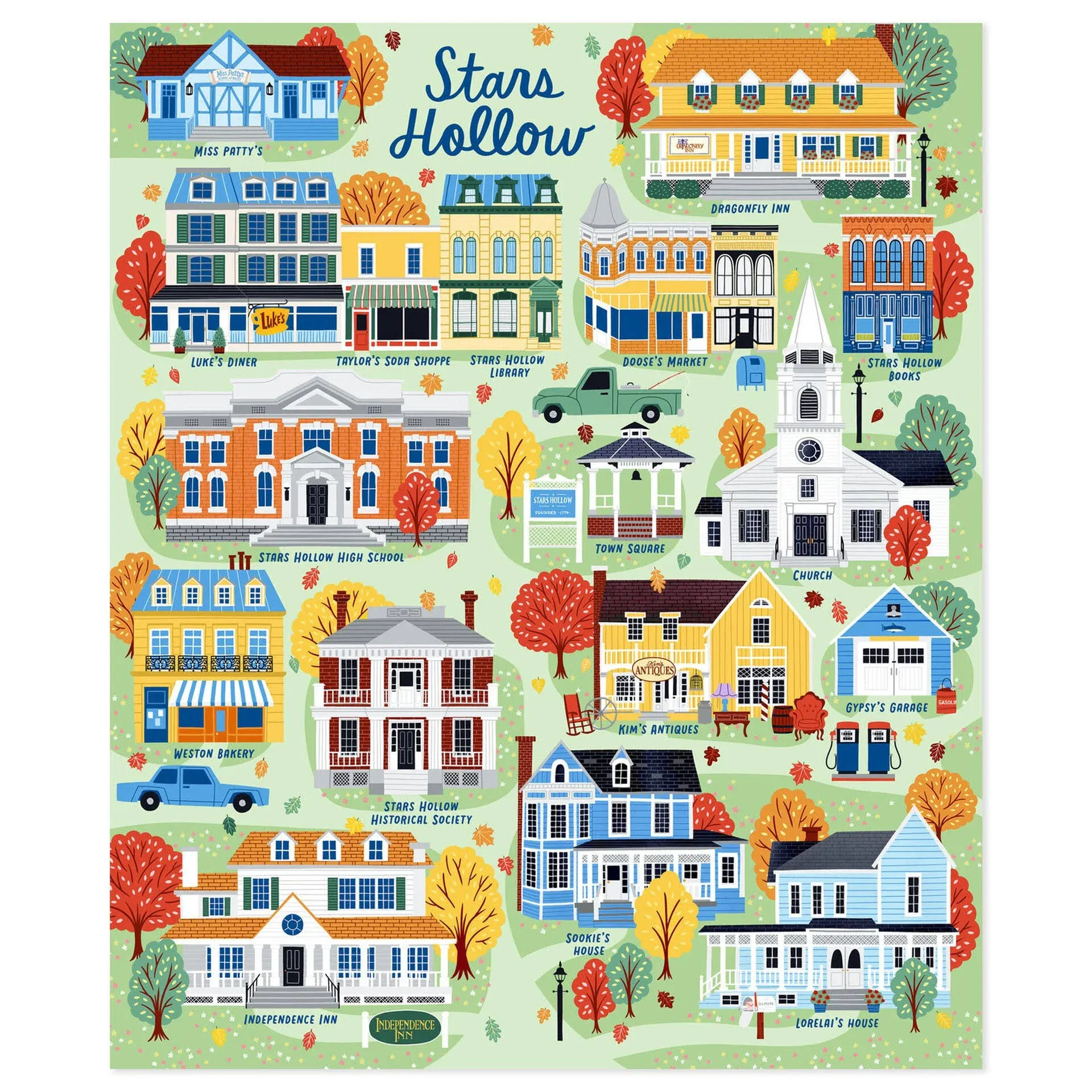 Hallmark Gilmore Girls Stars Hollow Map Blanket