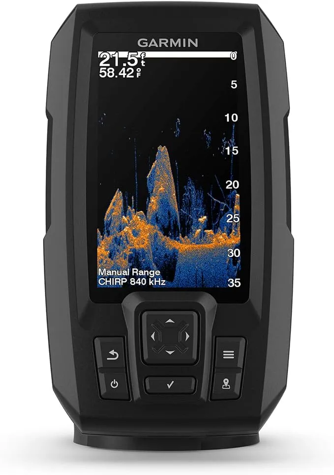 Garmin 010-02550-00 Striker Vivid 4cv, Easy-to-Use 4-inch Color Fishfinder and Sonar Transducer, Vivid Scanning Color Palettes