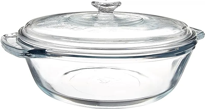 Anchor Hocking 2 Quart Round Glass Casserole Baking Dish, Medium