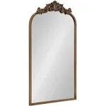 Kate and Laurel Arendahl Traditional Arch Mirror, 19 x 30.75, Antique Black, Baroque Inspired Wall Decor