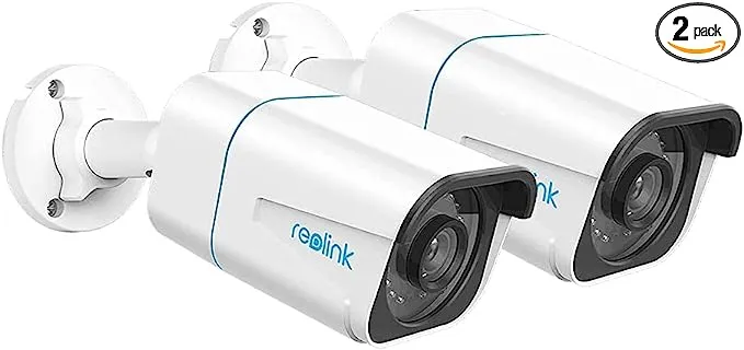 REOLINK 4K Outdoor Cameras for Home Security, Surveillance IP PoE Camera with Human/Vehicle/Pet Detection, 25FPS Daytime, Work with Smart Home, Supports 256GB microSD Card, RLC-810A (Pack of 2)