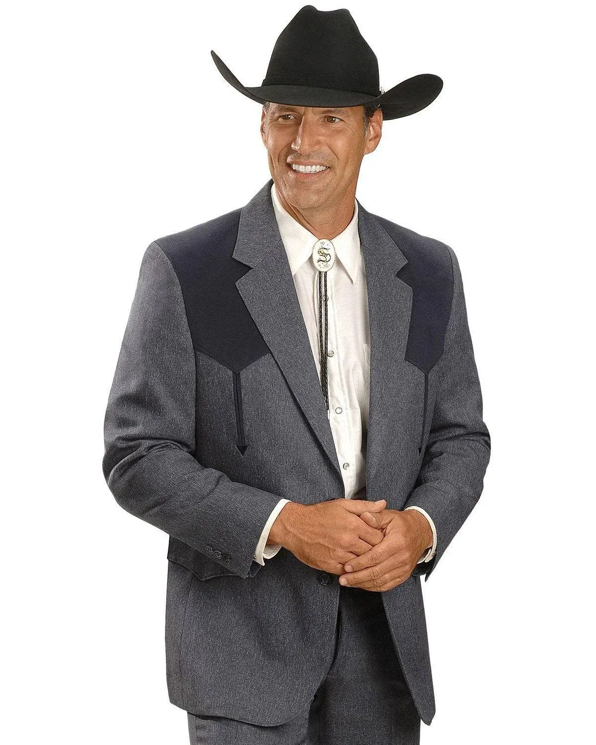 Circle S Mens Heather Navy Polyester Boise Sportcoat Western