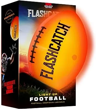 Light Up Football - Glow in the Dark Foot Ball - NO 6 - Outdoor Sports Birthday Gifts for Boys 8-15+ Year Old - Kids, Teenage Youth Gift Ideas Activity - Cool Boy Toys Stuff Ages 8 9 10 11 12 13 14 15