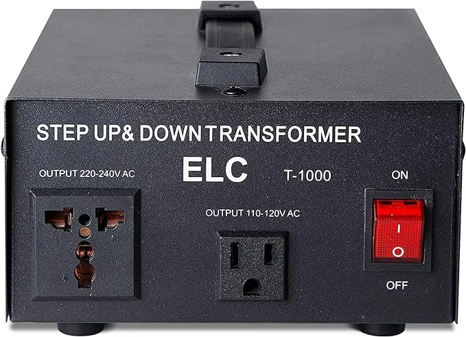 ELC T Series 1000 Watt Voltage Converter Transformer - Step Up/Down - 110v to 220v / 220v to 110v Power Converter - Circuit Breaker Protection, CE Certified [3-Years Warranty]