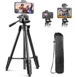 Sensyne 64" Camera Tripod Stand, Versatile Phone & iPad Tripod with Wireless Remote and 2-in-1 Phone Holder for Selfie/Video Recording/Photo/Live Stream/Vlog