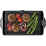 Chefman Electric Smokeless Indoor Grill w/ Non-Stick Cooking Surface & Adjustable Temperature Knob from Warm to Sear for Customized BBQing, Dishwasher Safe Removable Water Tray, Black