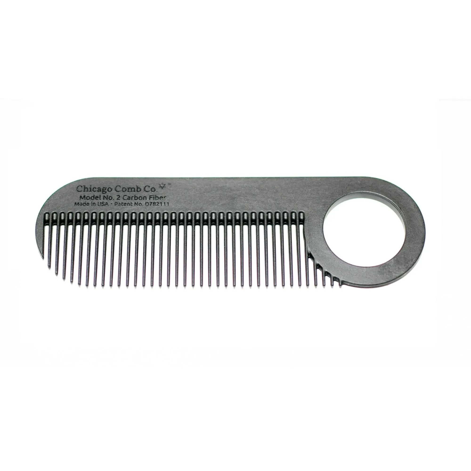 Chicago Comb Model 2 Carbon Fiber Made in USA Anti-Static 4 Inches (10 cm) Long ...