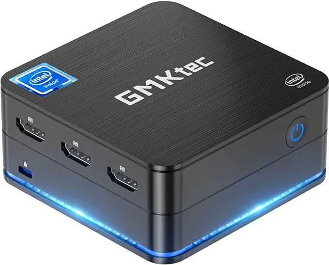 GMKtec Mini PC N150, G3 Plus Intel Twin Lake N150 (3.4GHz) Preinstalled Windows 11 Pro, 8GB DDR4 RAM 256GB PCIe M.2 SSD, Desktop Computer 4K Dual HDMI/USB3.2/WiFi 6/BT5.2/2.5G RJ45