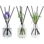 3 Pack Fragrance Reed Diffuser, 50ML Lavender Jasmine Lemongrass Aromatherapy Diffuser Set with 12 Black Fiber Sticks,Air Freshener for Bedroom Bathroom Office, 8.2X 6.6X 2.1 inch