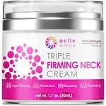 ACTIVSCIENCE Neck Firming Cream - Natural Anti-Aging Facial Moisturizer with Retinol Collagen & Hyaluronic Acid - Day & Night Anti-Wrinkle Cream - Firming, Hydrating Face Cream