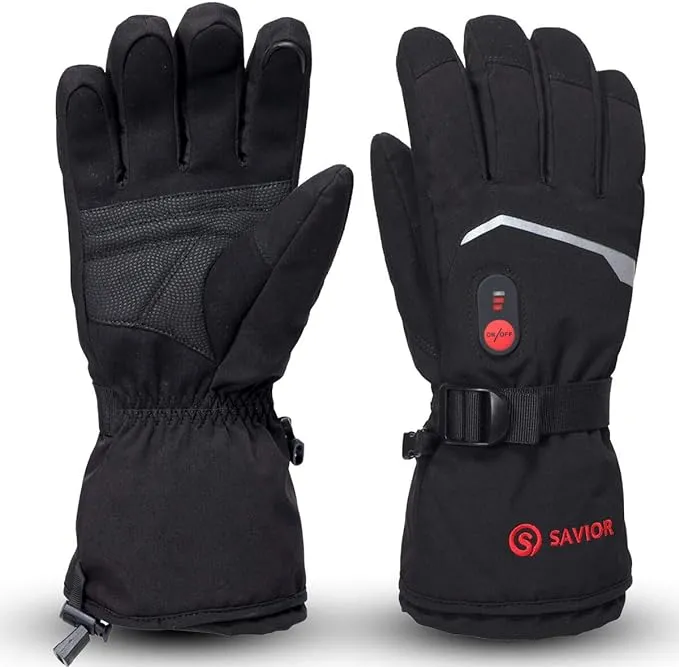 SAVIOR HEAT Heated Gloves Electric Rechargeable Battery Men Women 7.4V Heatin...