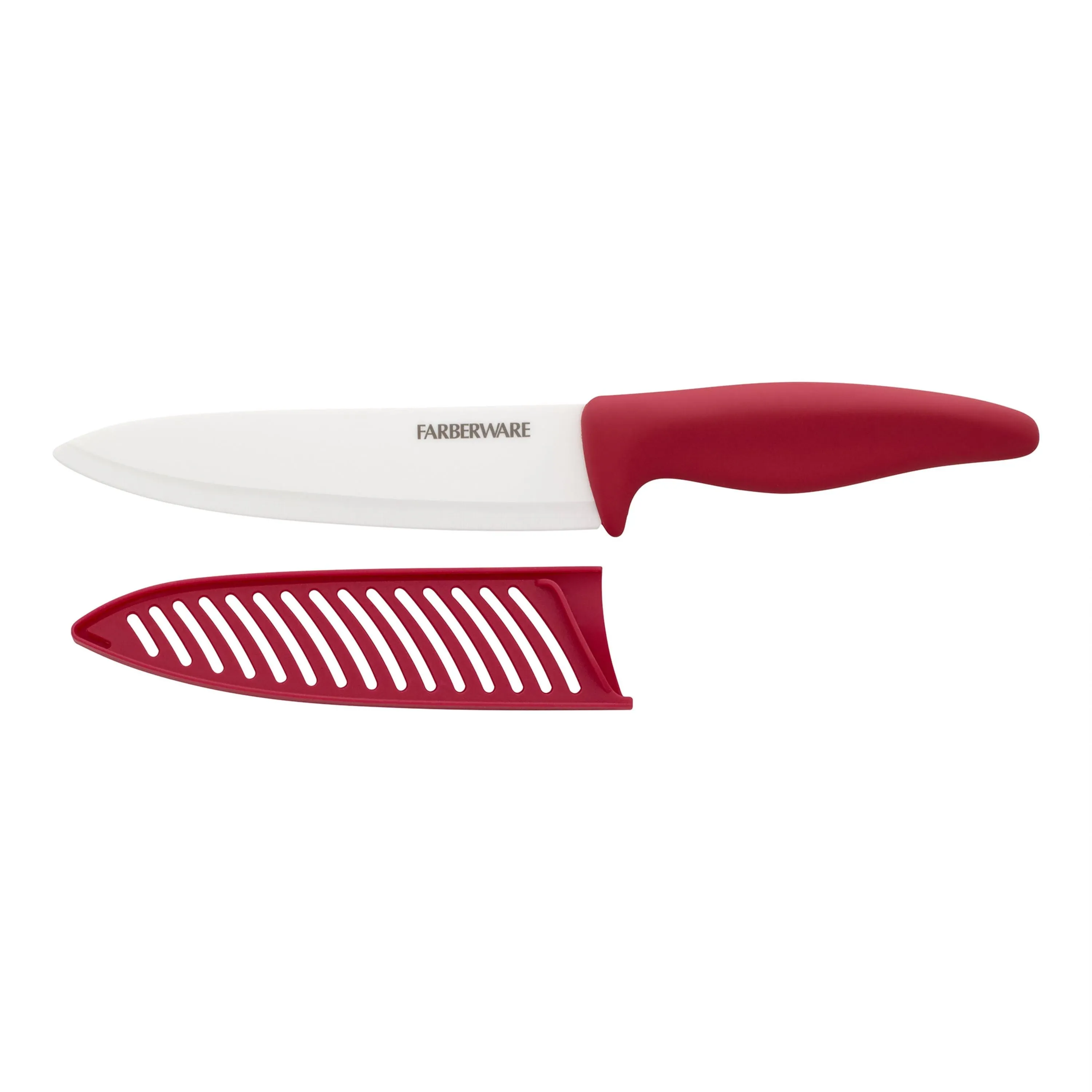 Farberware Professional 6-inch Ceramic Kitchen Chef Knife in Red