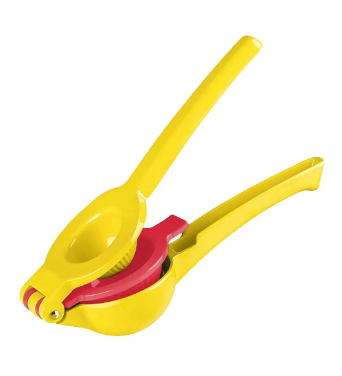 Zulay Kitchen 2-in-1 Lemon Squeezer, Red and Yellow