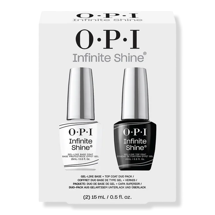 OPI Infinite Shine - Base de laca de larga duración y capa superior, (2 x 0.5 fl oz)