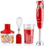 Immersion Electric Hand Blender 300 Watt Power 2 Mix Speed - red