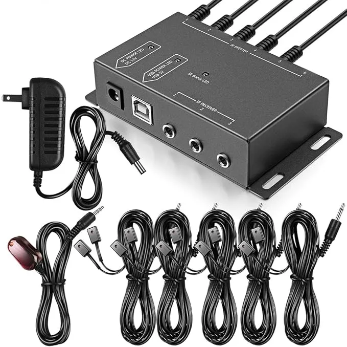 Infrared Repeater System IR Repeater Kit Control Up to 10 Devices Hidden IR System Infrared Remote Control Extender Kit