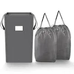 MCleanPin 210L Laundry Hamper Collapsible with 2 Washable Laundry Bags, Dirty Clothes Hamper,Laundry Basket with Handles Foldable Hamper Dorm Laundry Basket for College,Grey