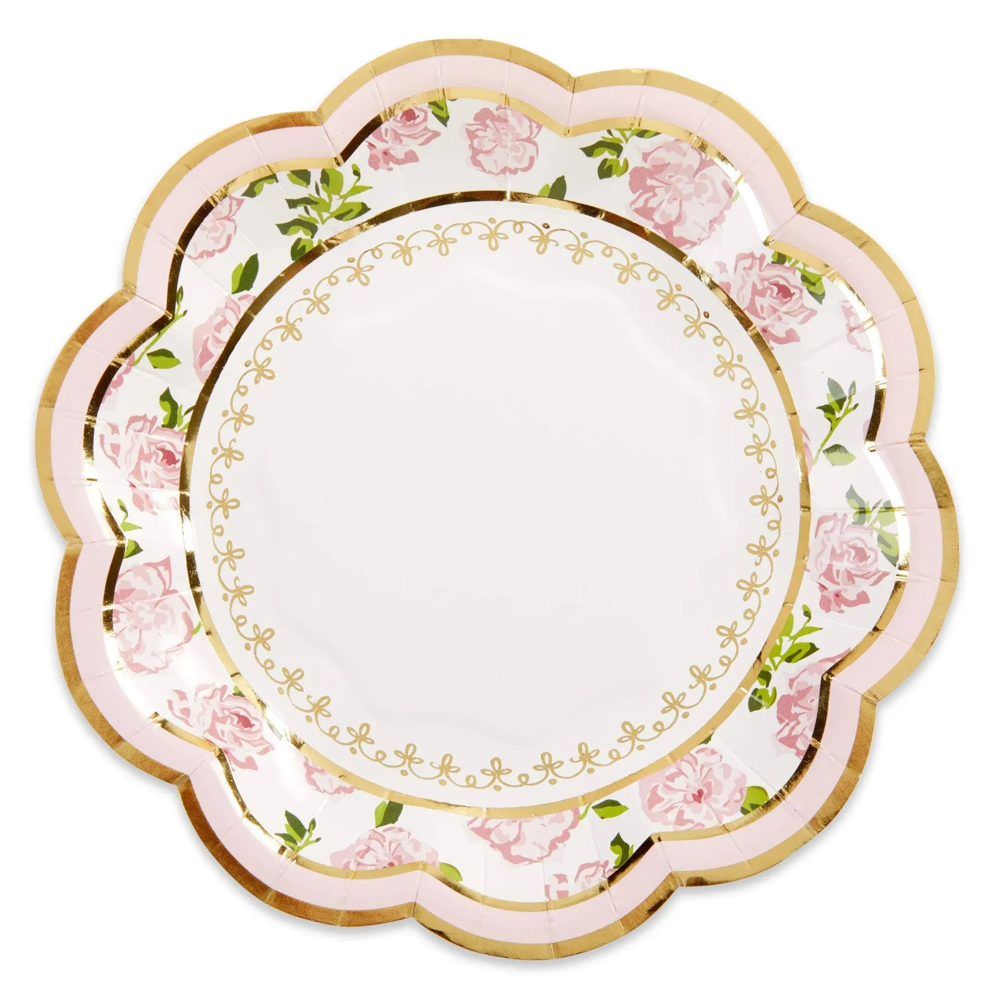 Kate Aspen Tea Time Whimsy 7 in. Paper Plates - Pink (Set of 16)