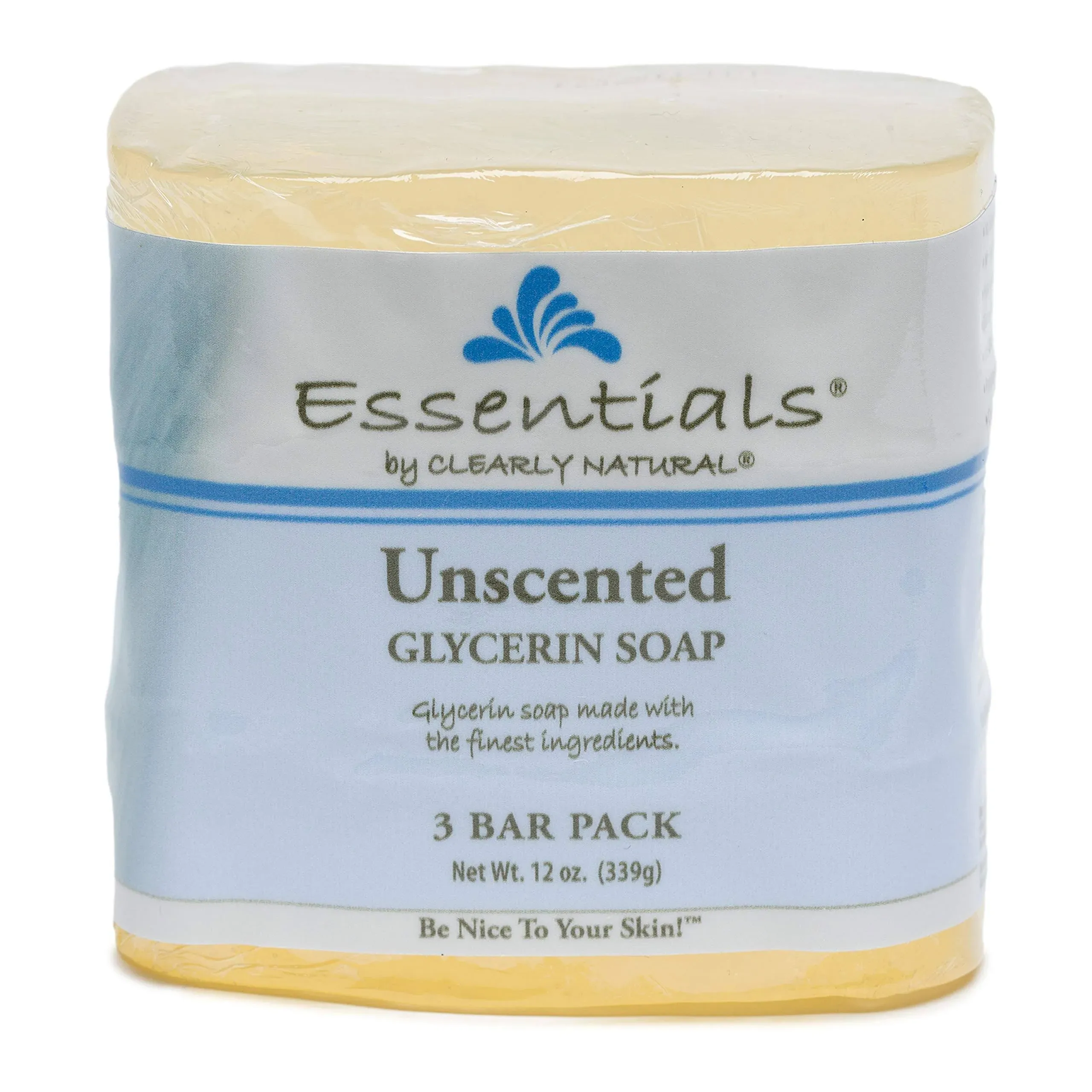 Clearly Natural Glycerine Bar Soap, Unscented, 3 Count, 4 oz Each