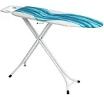 Mabel Home Ironing Board Made in Europe, Adjustable Height, Deluxe, 4-Leg, + Extra Cover, Easy Storage,3 Different Model & Sizes, Deluxe 44" x 14"