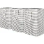 Lifewit 3 Pack Laundry Hamper Large Collapsible Laundry Baskets, Freestanding Waterproof Grey