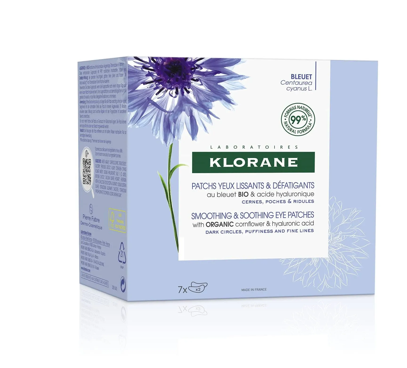 Klorane Smoothing & Soothing Eye Patches With Organic Cornflower