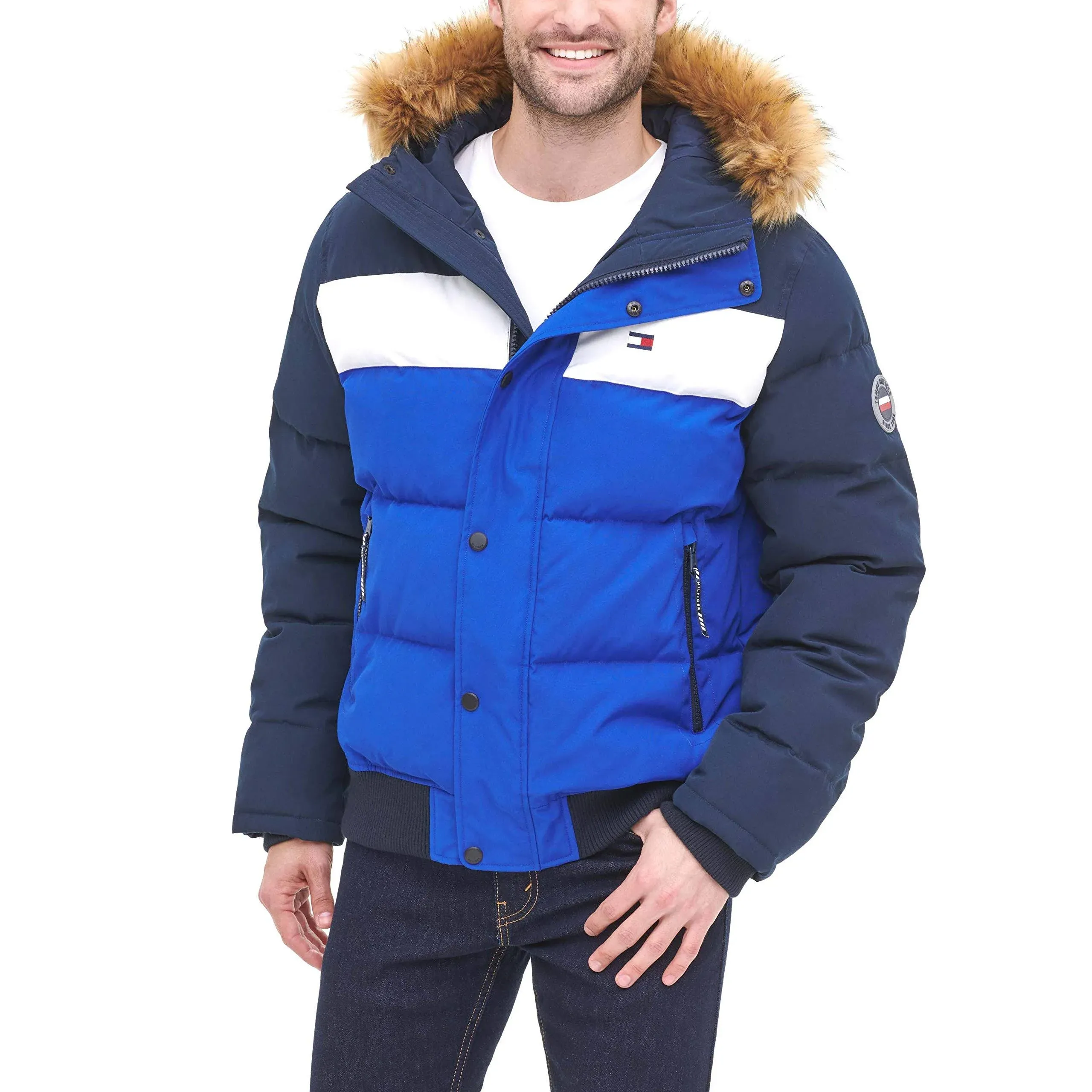 Tommy Hilfiger Men's Arctic Cloth Quilted Snorkel Bomber Jacket