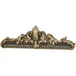 Touch of Class Camila Wall Topper - Resin - Black, Gold - Decorative Over the Door Piece for Bedroom, Living Room, Entryway, Hallway, Foyer - Acanthus Leaf Medallion - Victorian Style Decor