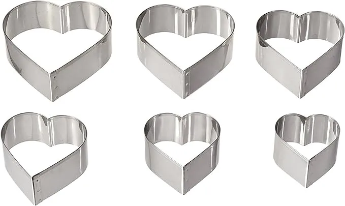 Ateco Snowflake Cutter, #7804 Heart, 6 pcs, Stainless Steel