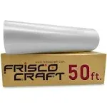 Frisco Craft C-370 Clear Transfer Tape for Vinyl, Clear Lay Flat - Medium Tac Vinyl Transfer Tape - Perfect for Self Adhesive Vinyl for Signs Stickers Decals Walls Doors Windows (12" x 100 Ft)