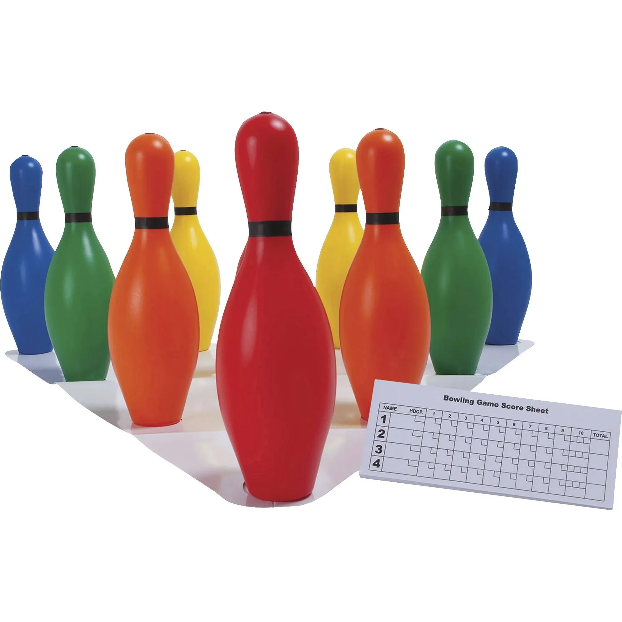 Champion Sports Multi-Color Plastic Bowling Pin Set NEW BP10CLR Gym Class