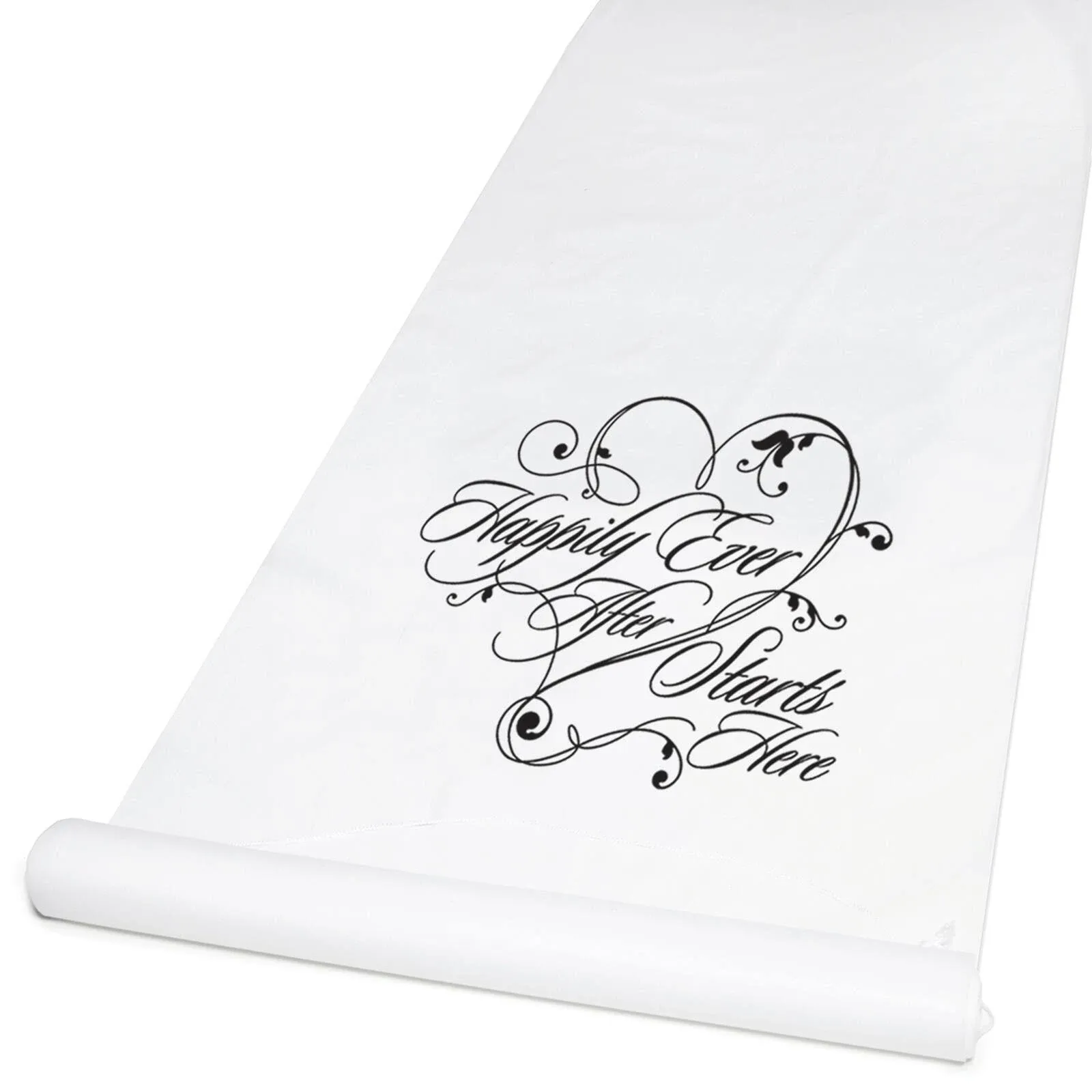 Hortense B. Hewitt Happily Ever After Starts Here Aisle Runner, White