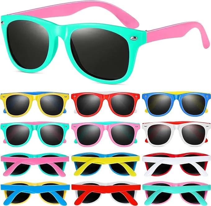 MSVDT Kids Sunglasses Bulk 24 Pack Kids Sunglasses Party Favors with UV400 Pr...