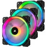 CORSAIR Light Loop Series, LL120 RGB, 120mm Dual Light Loop RGB LED PWM Fan, 3 Fan Pack with Lighting Node PRO