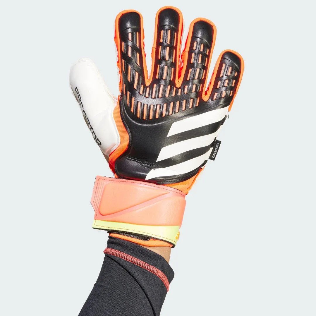 Adidas Predator Match Fingersave Goalkeeper Gloves Black - Size 9