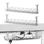 2 Packs Under Desk Cable Management Tray 14 Inches Under Desk Cable Holder For W