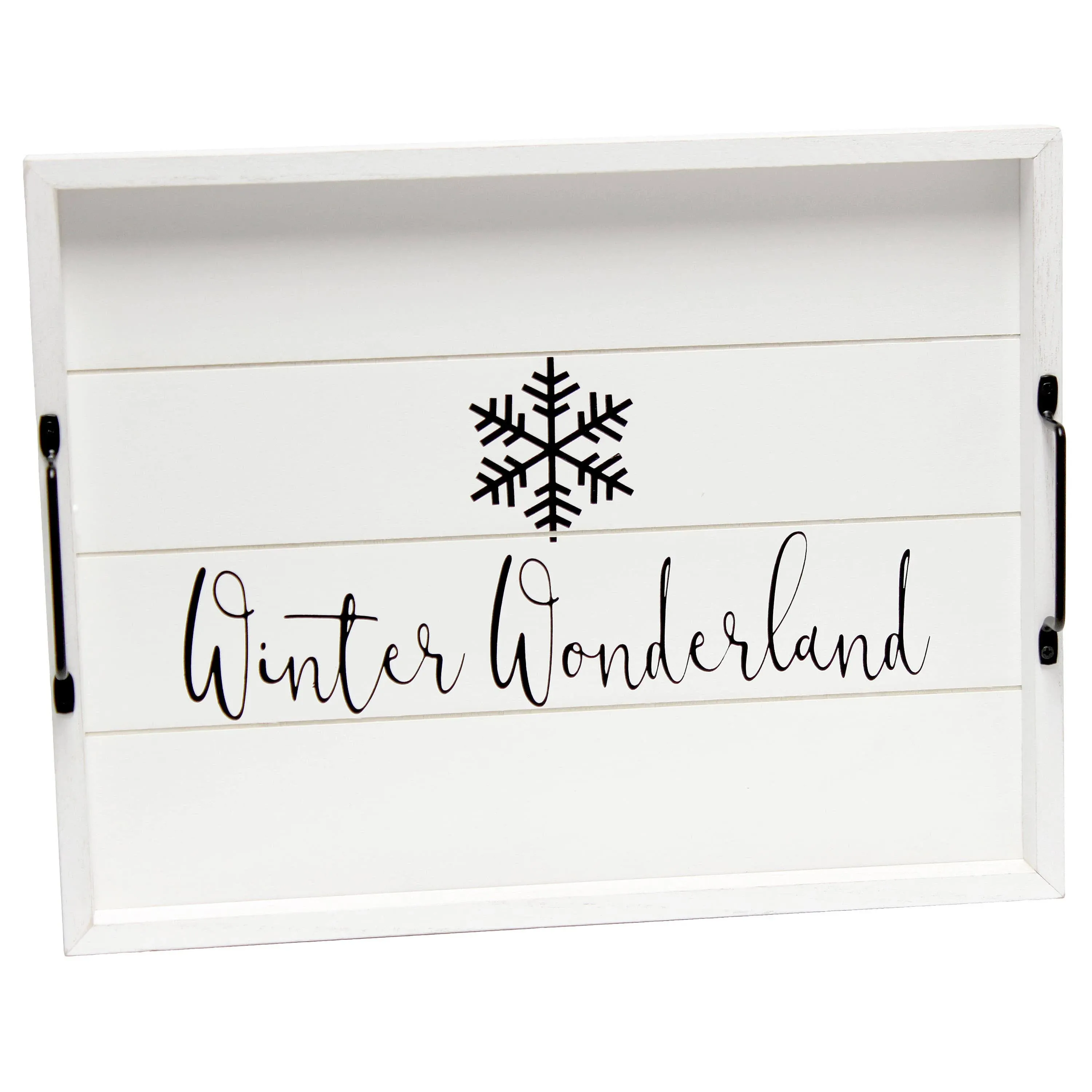 Elegant Designs Winter Wonderland Decorative Wood Serving Tray