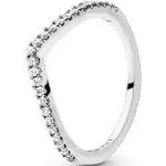 Pandora Sparkling Wishbone Ring