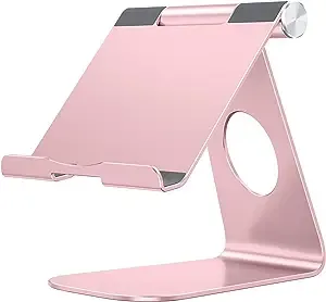 OMOTON Tablet Stand Holder Adjustable, T1 Desktop Aluminum Tablet Dock Cradle Compatible with iPad Air/Mini, iPad 10.2/9.7, iPad Pro 11/12.9, Samsung Tab and More, Black