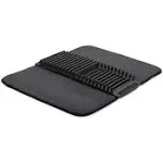 UMBRA Udry Dish Rack and Microfiber Drying Mat – Space-Saving Design Folds Up for Easy Storage, Basic Rack, Slate Blue