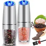 Gravity Electric Salt and Pepper Grinder Set, Automatic Mill Grinder,Battery-Operated