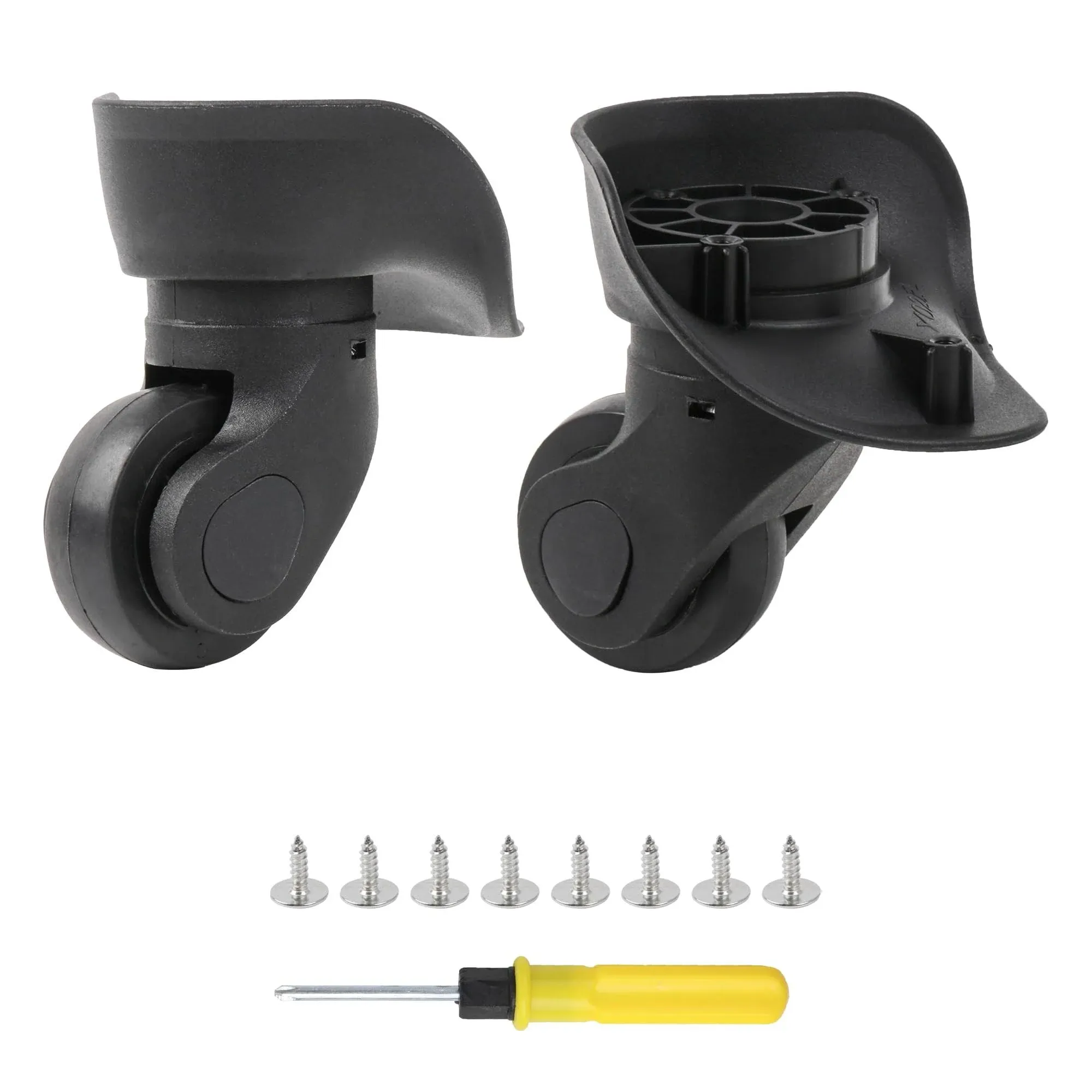 BQLZR Black 9.6x9.3x4.8cm DIY Plastic Left&Right Swivel Luggage Suitcase Caster Wheels with 4 Holes