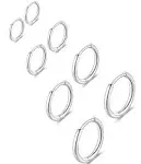 316L Surgical Stainless Steel Huggie Hoop Earrings 6mm 8mm 10mm 11mm 12mm 14mm Hypoallergenic Earrings Hoop Cartilage Helix Lobes Hinged Sleeper Earrings For Men Women