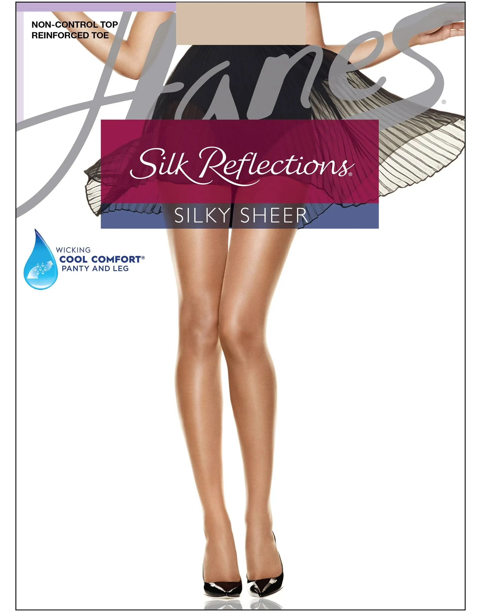 Hanes Women Silk Reflections Reinforced Toe Pantyhose 716