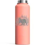 RTIC 40 oz Vacuum Insulated Bottle, Metal Stainless Steel Double Wall Insulation, BPA Free Reusable, Leak-Proof Thermos Flask for Water, Hot and Cold Drinks, Travel, Sports, Camping, Coral