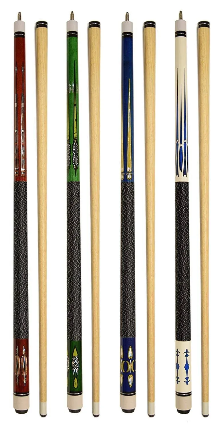 Set of 4 Pool Cues New 58" Billiard House Bar Pool Cue Sticks SET15~18