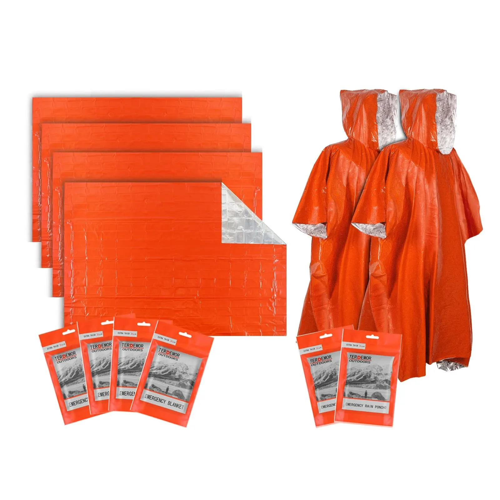 Terdemor Emergency Blanket 4-Pack