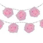 Northlight 10-Count Pink Rose Flower LED String Lights 4.5ft Clear Wire