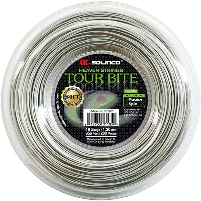 Solinco Tour Bite Soft 16 Tennis String Reel in Silver